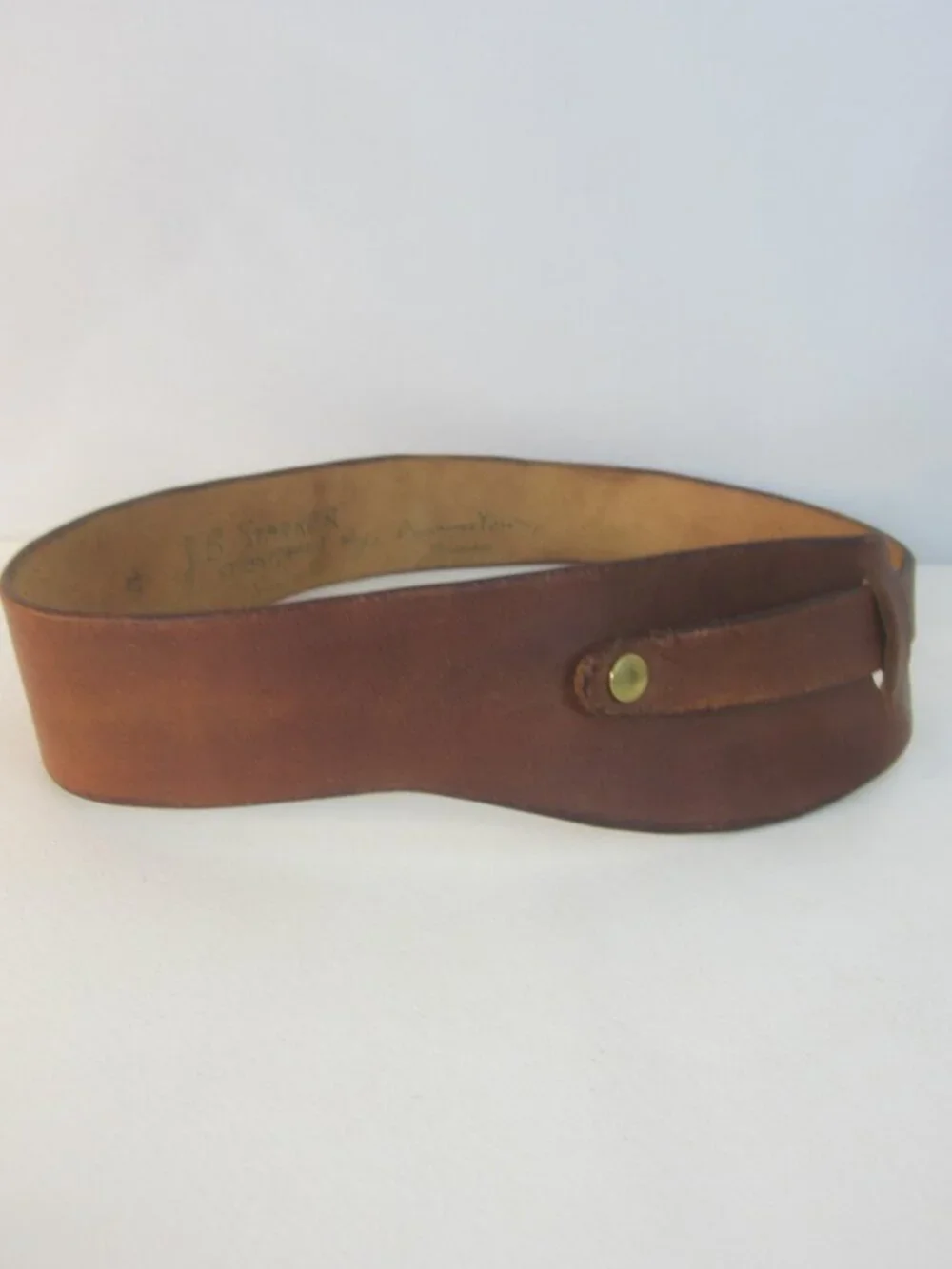 RARE 60s Vintage J.B. Starker Provincetown Handmade Brown Leather Belt XS 24-25
